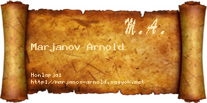 Marjanov Arnold névjegykártya